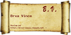Brxa Vince névjegykártya